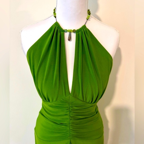 Laundry By Shelli Segal y2k Green Halter Dress 💚 - Picture 2 of 6